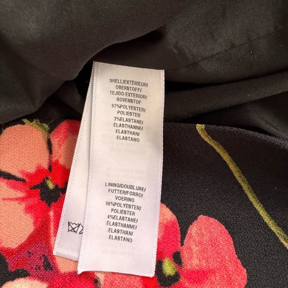Adrianna Papell Black Dress with Red and Pink Floral Design - Picture 9 of 12